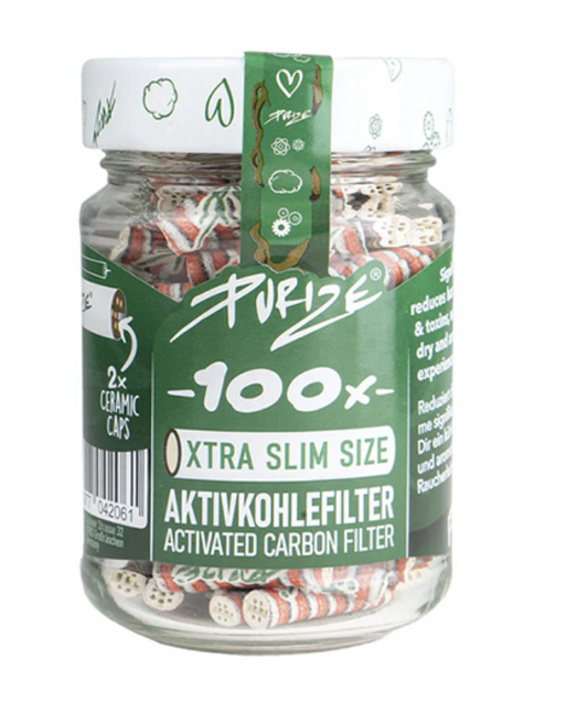 PURIZE XMAS-Edition; 100er Glas, XTRA Slim Size 5,9mm, Aktivkohlefilter