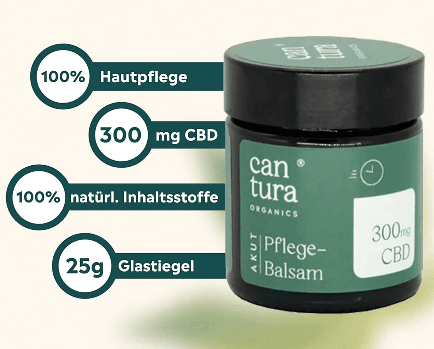 Cantura Akut CBD Pflege Balsam 300mg CBD - 25g