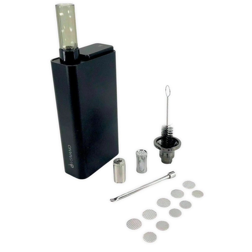 Flowermate V5 kräuter,verdampfer für Tees und Vaporizer für gesünderen Cannabiskonsum - Verpackung Inhalte: sieb,bürste, Gerät, Kabel, Anleitung- günstig Vaporizer kaufen, Green Botanic