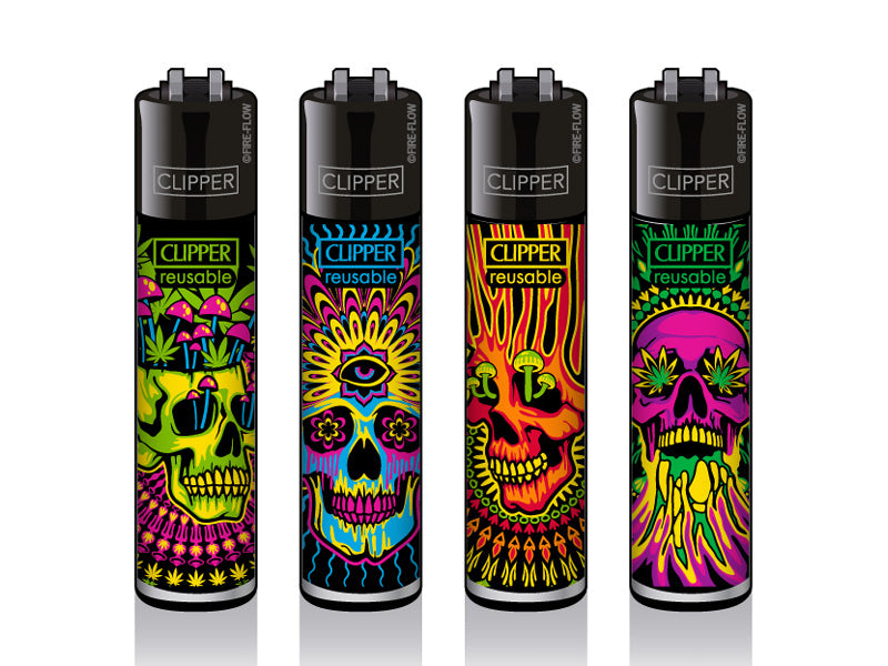Clipper Large Trippy Skulls
