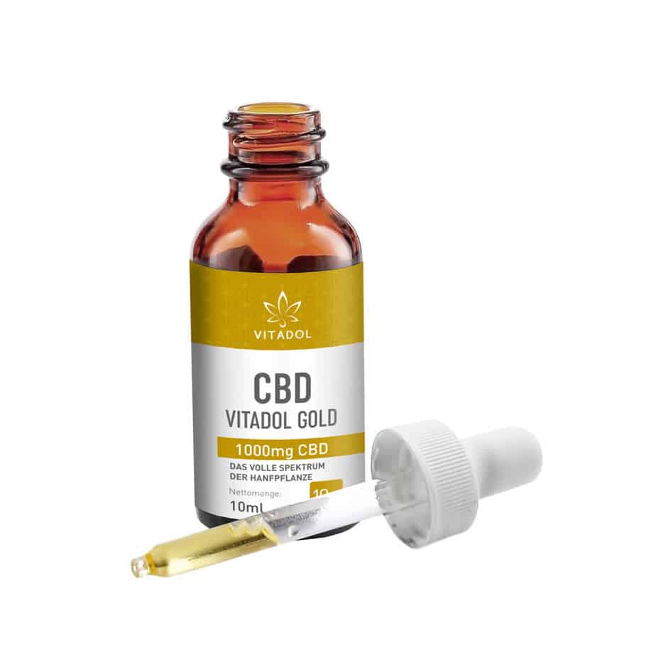 Hanf-basierte CBD Tropfen von Vitadol Gold