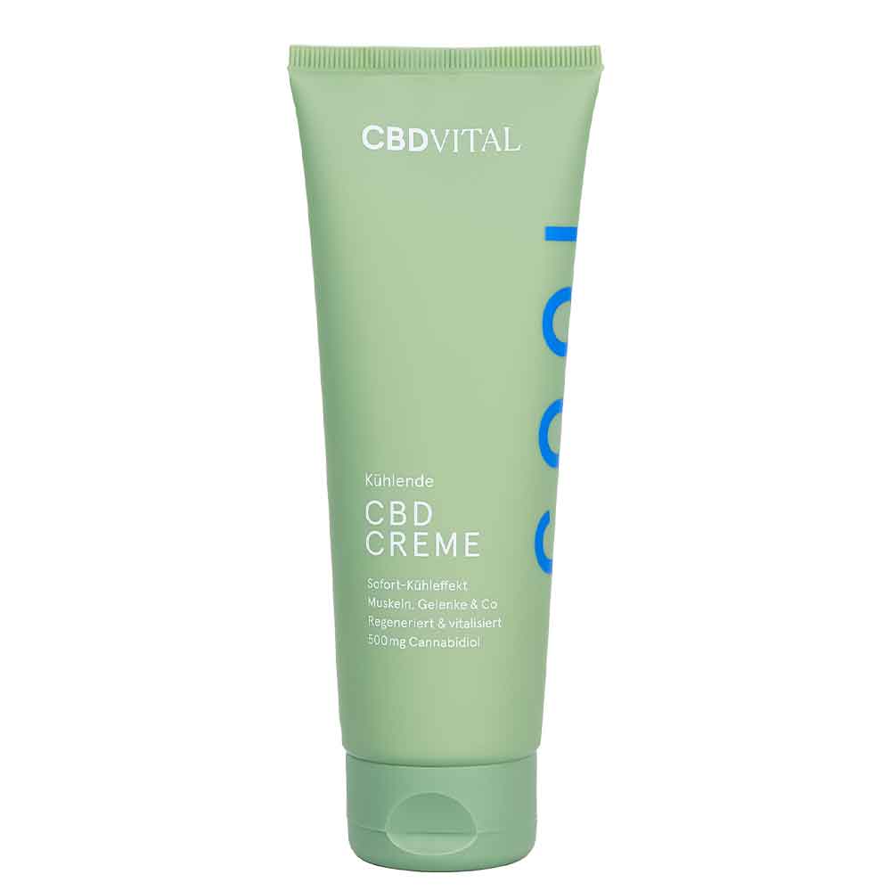 Kühlende CBD, Creme mit Sofortdruck. Kühle Effekt für Muskeln, Gelenke und Co. regeneriert und Vitalisierende Wirkung 