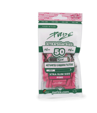 50 pinke Aktivkohlefilter von Purize im Xtra Slim Size Format! Sauberes Rauchgefühl bei Green Botanic